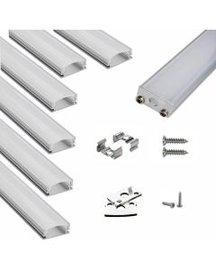 24-Pack 3.3ft/1Meter U Shape Aluminum LED Channel Profile Heatsink Extrusion Housing Track Bar