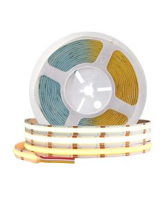 CCT COB Led Strip 608LEDs/m Dimmable FOB 2700K to 6500K High Density Tape Light 5M 16.4ft