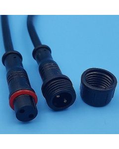 Waterproof Connector 2Pin 0.3mm Male Female Black Cable 22AWG 10Pairs