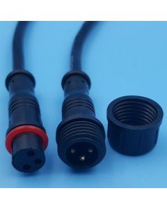 Waterproof Connector 3Pin 0.3mm Male Female Black Cable 22AWG 10Pairs