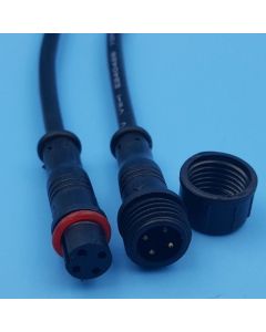 Waterproof Connector 4Pin 0.3mm Male Female Black Cable 22AWG 10Pairs