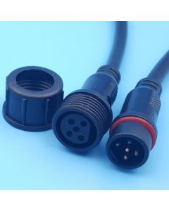 Waterproof 5 Core 0.3mm Black 20cm Wire LED Strip Connectors 5Sets